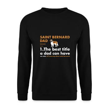 Définition de Saint Bernard Dad - Sweat-shirt Unisexe - noir - Devant - Alina (178cm) & Michal (187cm)