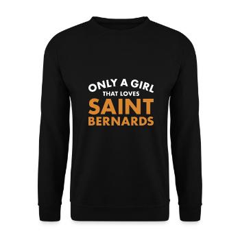 Seulement une fille qui aime Saint-Bernard - Sweat-shirt Unisexe - noir - Devant - Alina (178cm) & Michal (187cm)