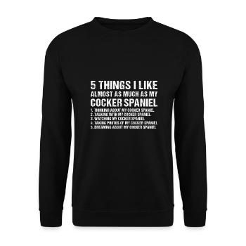 Chien 5 choses que j’aime presque autant que mon Corgi - Sweat-shirt Unisexe - noir - Devant - Alina (178cm) & Michal (187cm)