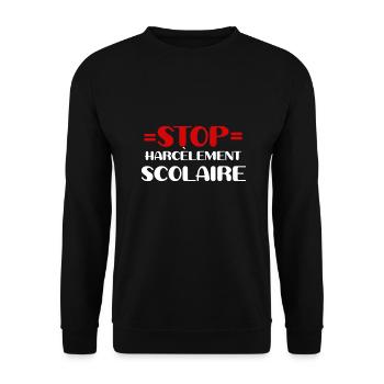 Stoppen Sie Mobbing in der Schule - Unisex Pullover - Schwarz - Vorne - Alina (178cm) & Michal (187cm)