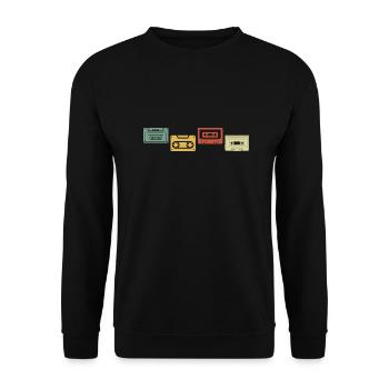 Vintage Retro Cassette - Unisex Sweatshirt - black - Front - Alina (178cm) & Michal (187cm)
