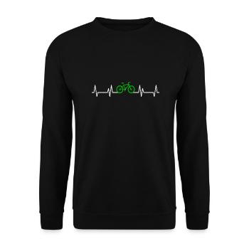Bicycle Heartbeat Wheel - Unisex Sweatshirt - black - Front - Alina (178cm) & Michal (187cm)