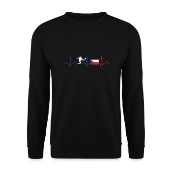 Football Heartbeat République tchèque ECG - Sweat-shirt Unisexe - noir - Devant - Alina (178cm) & Michal (187cm)