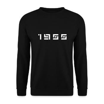 Geburtsjahr Geburtstag Born In - Made in 1955 - Unisex Pullover - Schwarz - Vorne - Alina (178cm) & Michal (187cm)