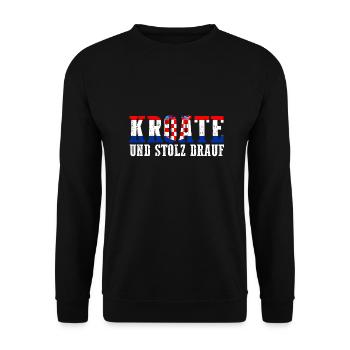 Kroate Kroatisch Kroatien - Unisex Pullover - Schwarz - Vorne - Alina (178cm) & Michal (187cm)