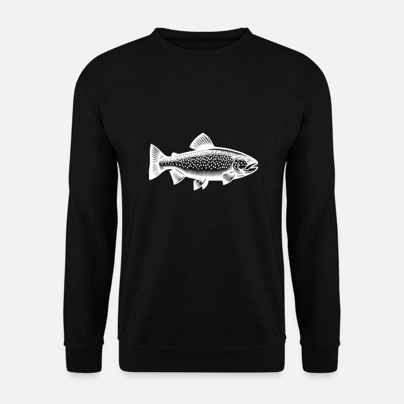 Truite arc-en-ciel - Conception de poisson prédateur réaliste - Sweat-shirt Unisexe - noir