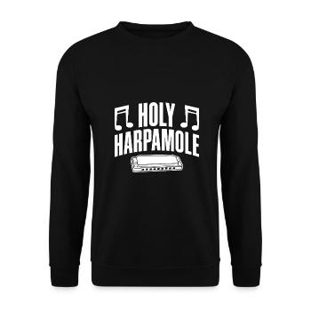Harmonica Musican Holy Harpamole Harmonica - Unisex Pullover - Schwarz - Vorne - Alina (178cm) & Michal (187cm)