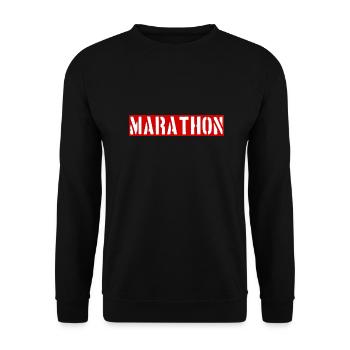 Marathon - Running - Sports - Running - Runners - Unisex Sweatshirt - black - Front - Alina (178cm) & Michal (187cm)