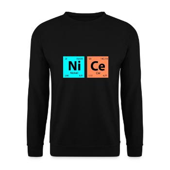 Periodensystem NICE - Unisex Pullover - Schwarz - Vorne - Alina (178cm) & Michal (187cm)