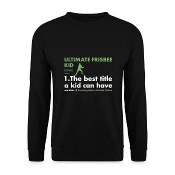Sport Kid Definition Ultimate Frisbee - Unisex Pullover - Schwarz - Vorne - Alina (178cm) & Michal (187cm)
