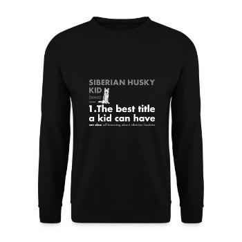 Siberian Husky Kid Definition - Unisex Sweatshirt - black - Front - Alina (178cm) & Michal (187cm)
