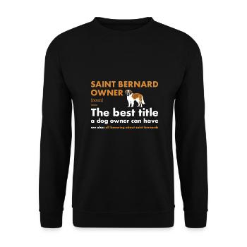 Définition de Saint Bernard Propriétaire - Sweat-shirt Unisexe - noir - Devant - Alina (178cm) & Michal (187cm)
