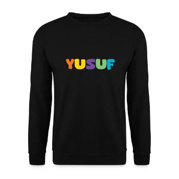 Nom - Yusuf - Sweat-shirt Unisexe - noir - Devant - Alina (178cm) & Michal (187cm)