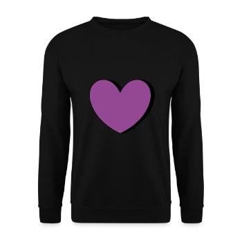 Coeur Violet Noir Saint Valentin - Sweat-shirt Unisexe - noir - Devant - Alina (178cm) & Michal (187cm)