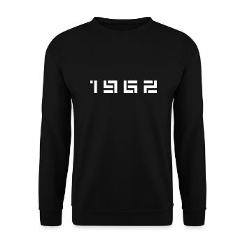 Année de naissance Anniversaire Né en - Fabriqué en 1962 - Sweat-shirt Unisexe - noir - Devant - Alina (178cm) & Michal (187cm)
