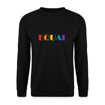 GLEICHER REGENBOGENTEXT - Unisex Pullover - Schwarz - Vorne - Alina (178cm) & Michal (187cm)
