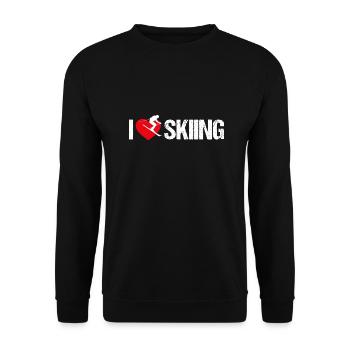 I love skiing - Unisex Pullover - Schwarz - Vorne - Alina (178cm) & Michal (187cm)