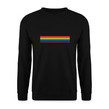 Schwul Streifen LGBTQI Regenbogen Pride - Unisex Pullover - Schwarz - Vorne - Alina (178cm) & Michal (187cm)