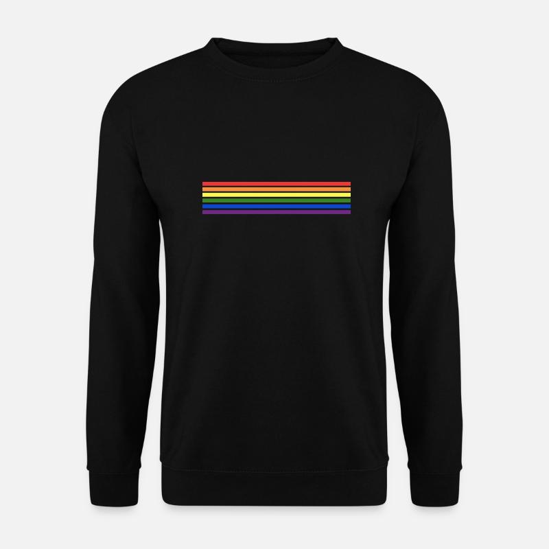 Schwul Streifen LGBTQI Regenbogen Pride - Unisex Pullover - Schwarz