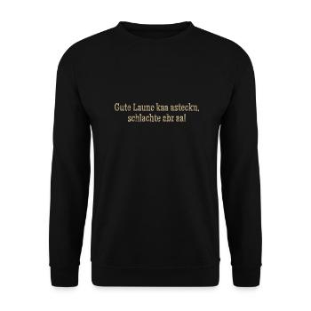 Erzgebirge Design - Unisex Pullover - Schwarz - Vorne - Alina (178cm) & Michal (187cm)