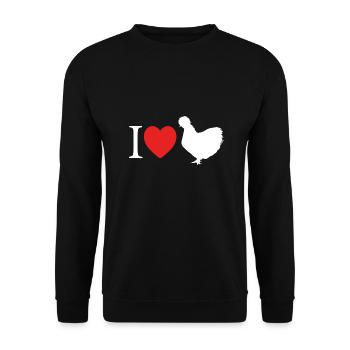 I love my silk chickens - Unisex Sweatshirt - black - Front - Alina (178cm) & Michal (187cm)