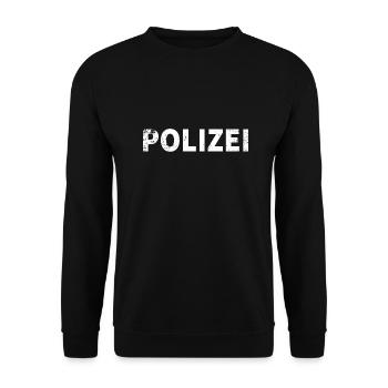 Polizei druck fasching karneval - Unisex Pullover - Schwarz - Vorne - Alina (178cm) & Michal (187cm)