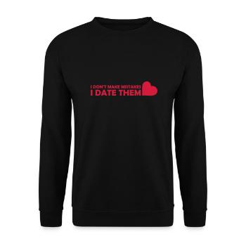 Date Mistakes Quote Logo - Unisex Sweatshirt - black - Front - Alina (178cm) & Michal (187cm)