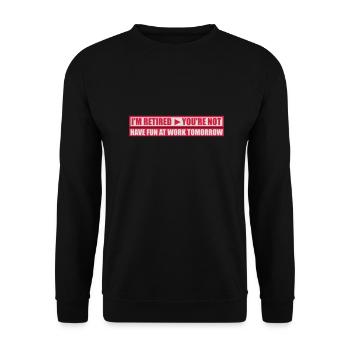 have fun at work - Unisex Pullover - Schwarz - Vorne - Alina (178cm) & Michal (187cm)