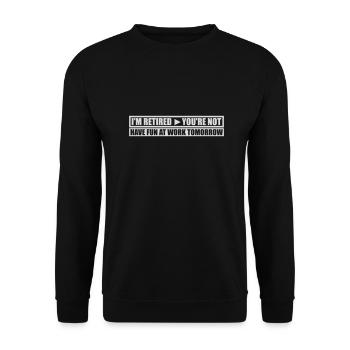 have fun at work - Unisex Pullover - Schwarz - Vorne - Alina (178cm) & Michal (187cm)