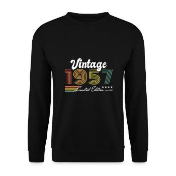 Anniversaire Millésime 1957 Edition Limitée - 1957 - Sweat-shirt Unisexe - noir - Devant - Alina (178cm) & Michal (187cm)