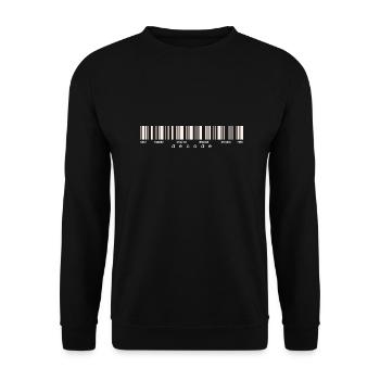 Code Strichcode Barcode Zahlen Einkauf Scan - Unisex Pullover - Schwarz - Vorne - Alina (178cm) & Michal (187cm)