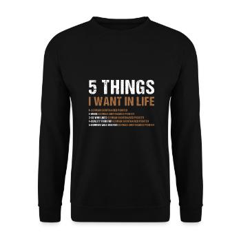 5 Things I Want In Life German Shorthaired Pointer - Unisex Sweatshirt - black - Front - Alina (178cm) & Michal (187cm)
