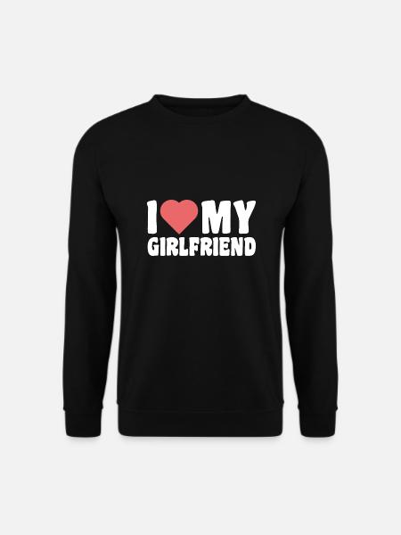 I Love My Girlfriend J'aime Ma Copine St Valentin - Unisex sweater - sort