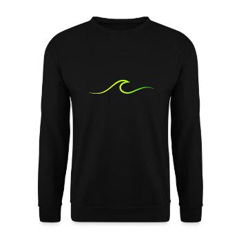 Welle wave Surfen Wasserratte Surfer - Unisex Pullover - Schwarz - Vorne - Alina (178cm) & Michal (187cm)