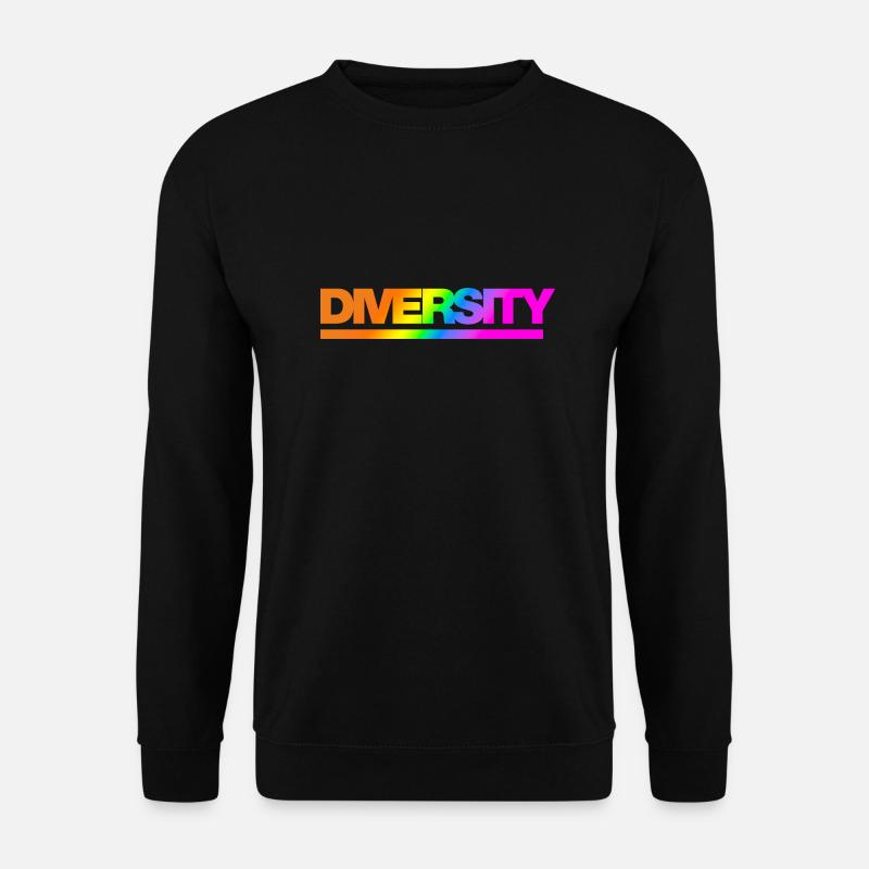 Typo Diversity Rainbow - Unisex Pullover - Schwarz