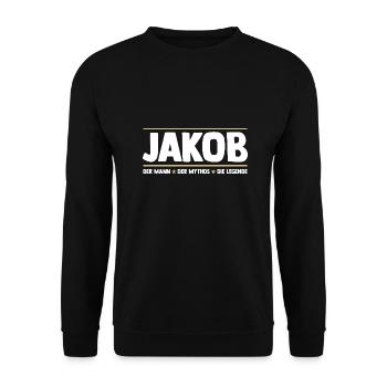 Jakob - Unisex Pullover - Schwarz - Vorne - Alina (178cm) & Michal (187cm)