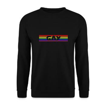 Regenbogen LGBT Love Gay Shirt Geschenk - Unisex Pullover - Schwarz - Vorne - Alina (178cm) & Michal (187cm)