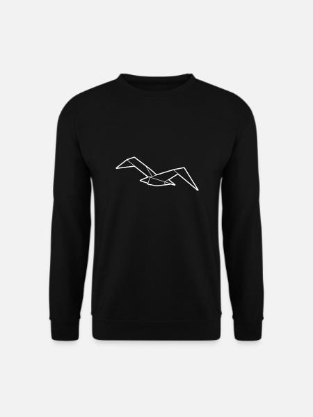 Norddeutschland Origami Möwe - Unisex Pullover - Schwarz