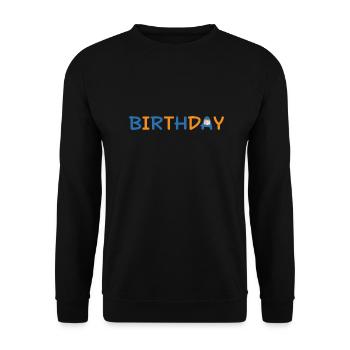 Birthday - Unisex Sweatshirt - black - Front - Alina (178cm) & Michal (187cm)