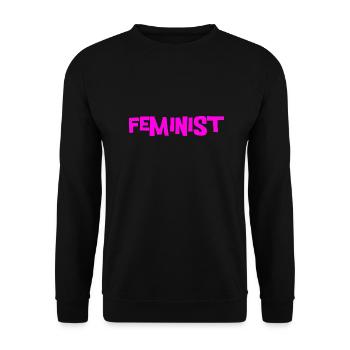 Feminist - Unisex Pullover - Schwarz - Vorne - Alina (178cm) & Michal (187cm)