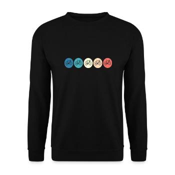 Fahrrad Bunte Fahrräder - Unisex Pullover - Schwarz - Vorne - Alina (178cm) & Michal (187cm)