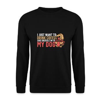 Je veux juste boire du café et me blottir avec mon - Sweat-shirt Unisexe - noir - Devant - Alina (178cm) & Michal (187cm)