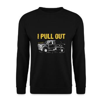 I Pull Out Tow Truck Operator - Unisex Sweatshirt - black - Front - Alina (178cm) & Michal (187cm)