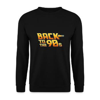 Retour aux années 90 soirée rétro retour aux 90 s - Sweat-shirt Unisexe - noir - Devant - Alina (178cm) & Michal (187cm)
