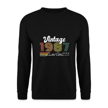 Birthday Vintage 1987 Edition Limitée - 1987 - Sweat-shirt Unisexe - noir - Devant - Alina (178cm) & Michal (187cm)