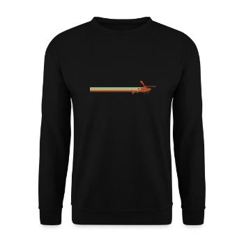 Cadeau Hélicoptère Rétro - Sweat-shirt Unisexe - noir - Devant - Alina (178cm) & Michal (187cm)