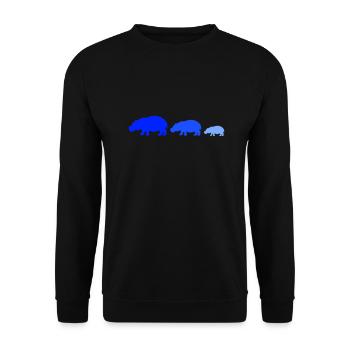 nilpferd familie - Unisex Pullover - Schwarz - Vorne - Alina (178cm) & Michal (187cm)