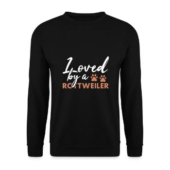 Aimé par un Rottweiler - Sweat-shirt Unisexe - noir - Devant - Alina (178cm) & Michal (187cm)