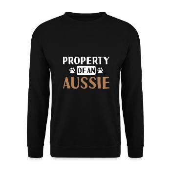 Dog Property Of A Aussie - Unisex Sweatshirt - black - Front - Alina (178cm) & Michal (187cm)