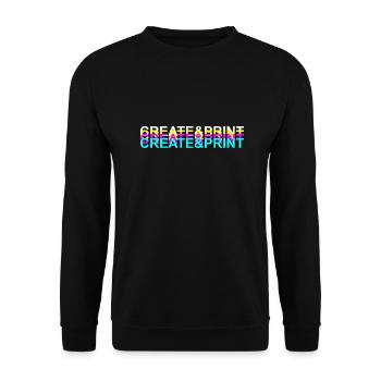 Create & Print (White Text) - Unisex Sweatshirt - black - Front - Alina (178cm) & Michal (187cm)